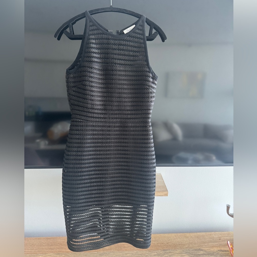 Parker Black Textured Mini Dress